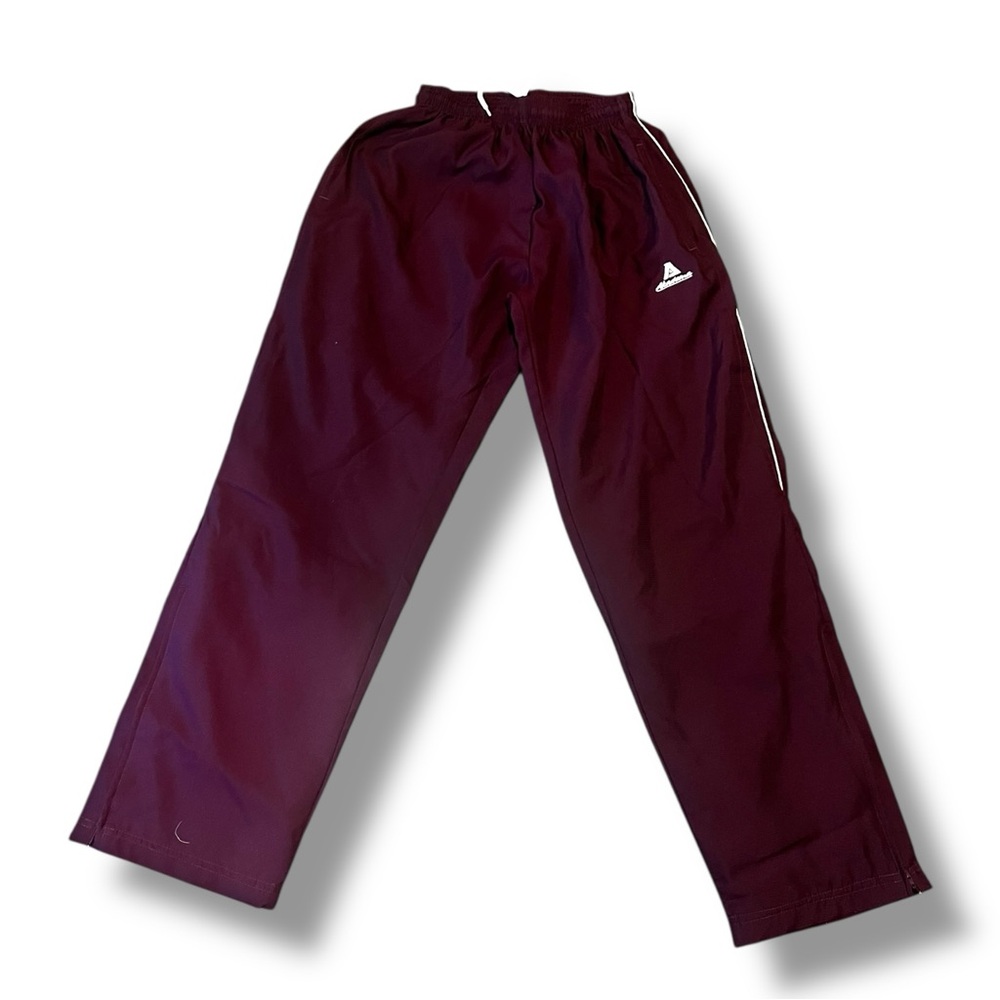 Akadema Men's Maroon Track Pants Size Medium Drawstring Zippered Pockets